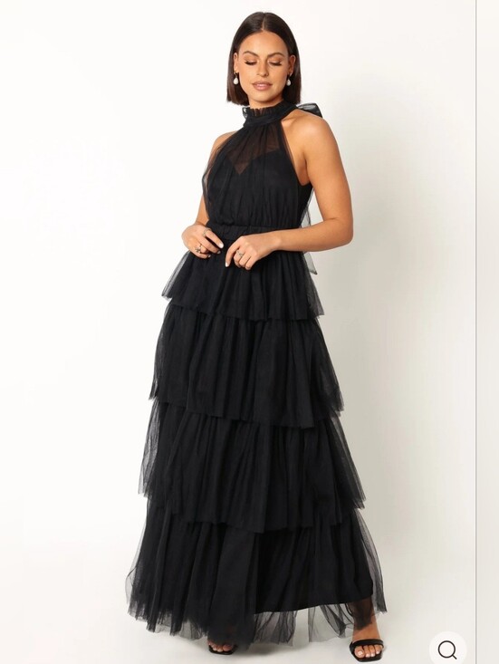 Petal & Pup Dresses & Skirts - NWT Petal & Pup Francis Halter Neck Black chiffon Maxi dress $109